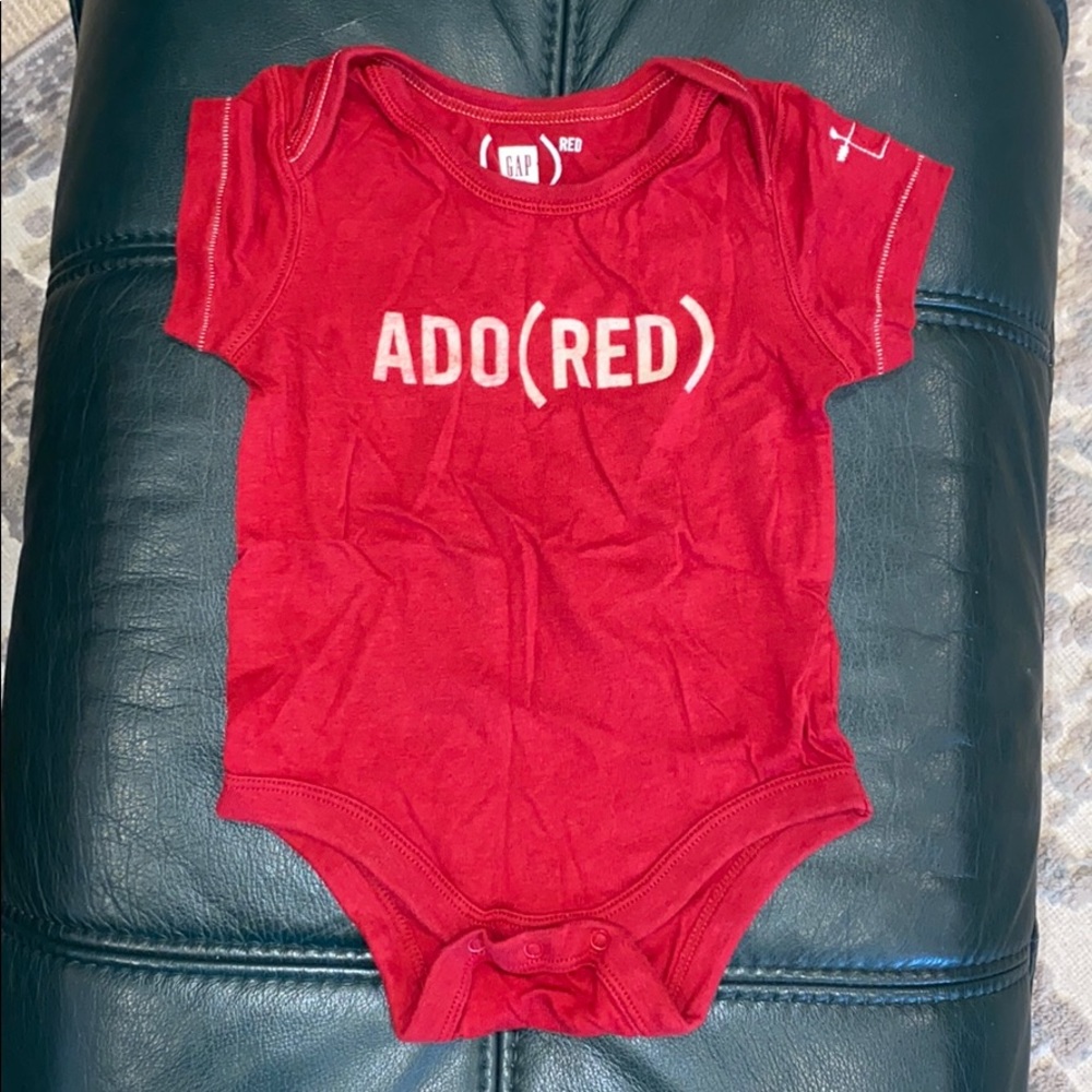NWOT Adored GAP red campaign onesie 3-6 months